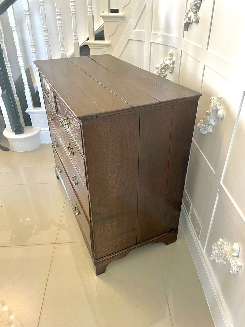 Antique George III Quality Oak Chest of Drawers - Image 5